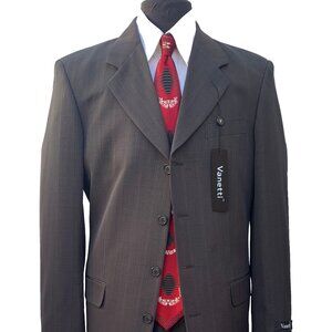 VENITTI LaCOLLEZIONI MEN'S 2 PIECE SUIT ITALIAN SUPERIOR POLYESTER 4B WOOL TOUCH